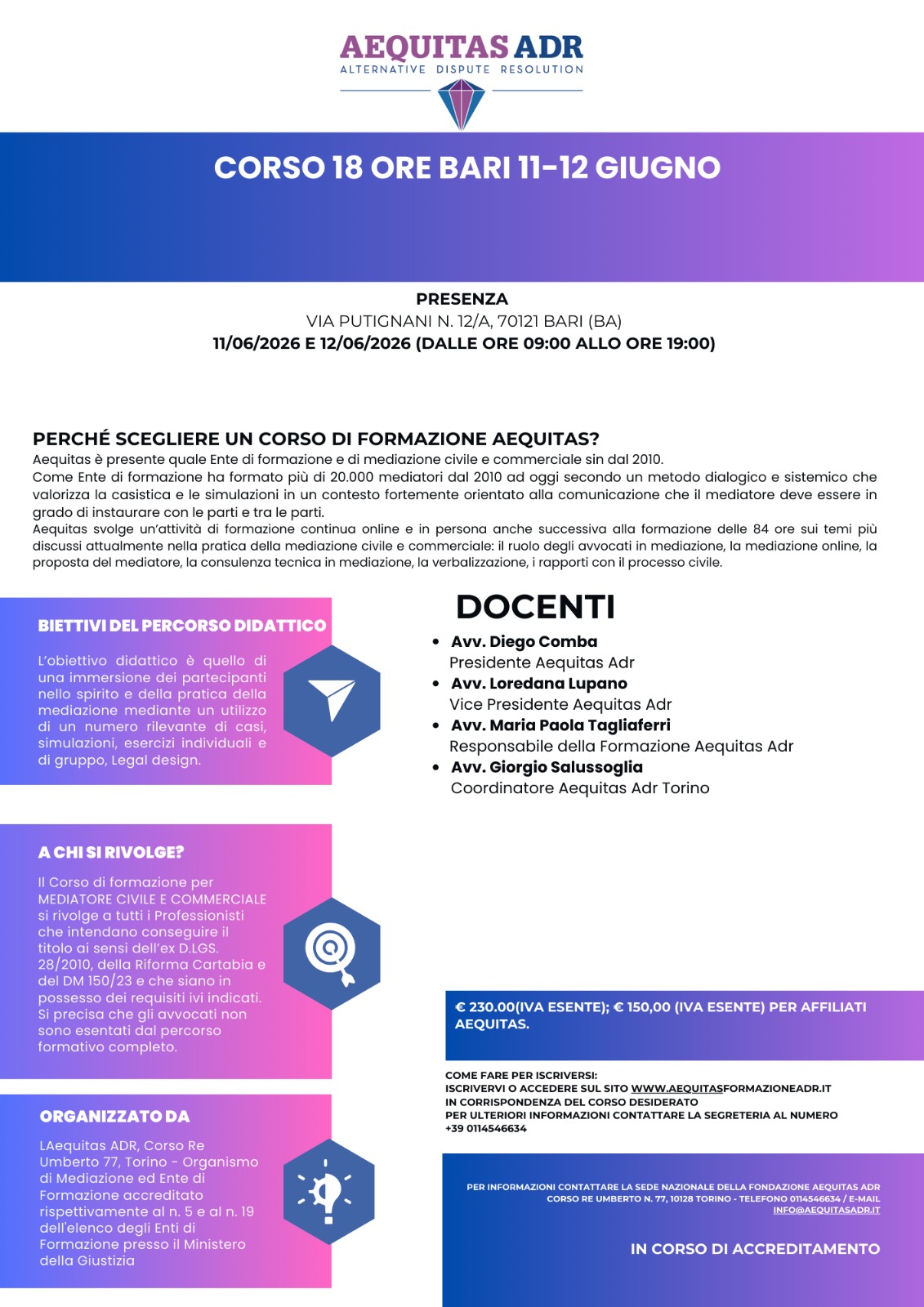 CORSO 18 ORE BARI 11-12 GIUGNO